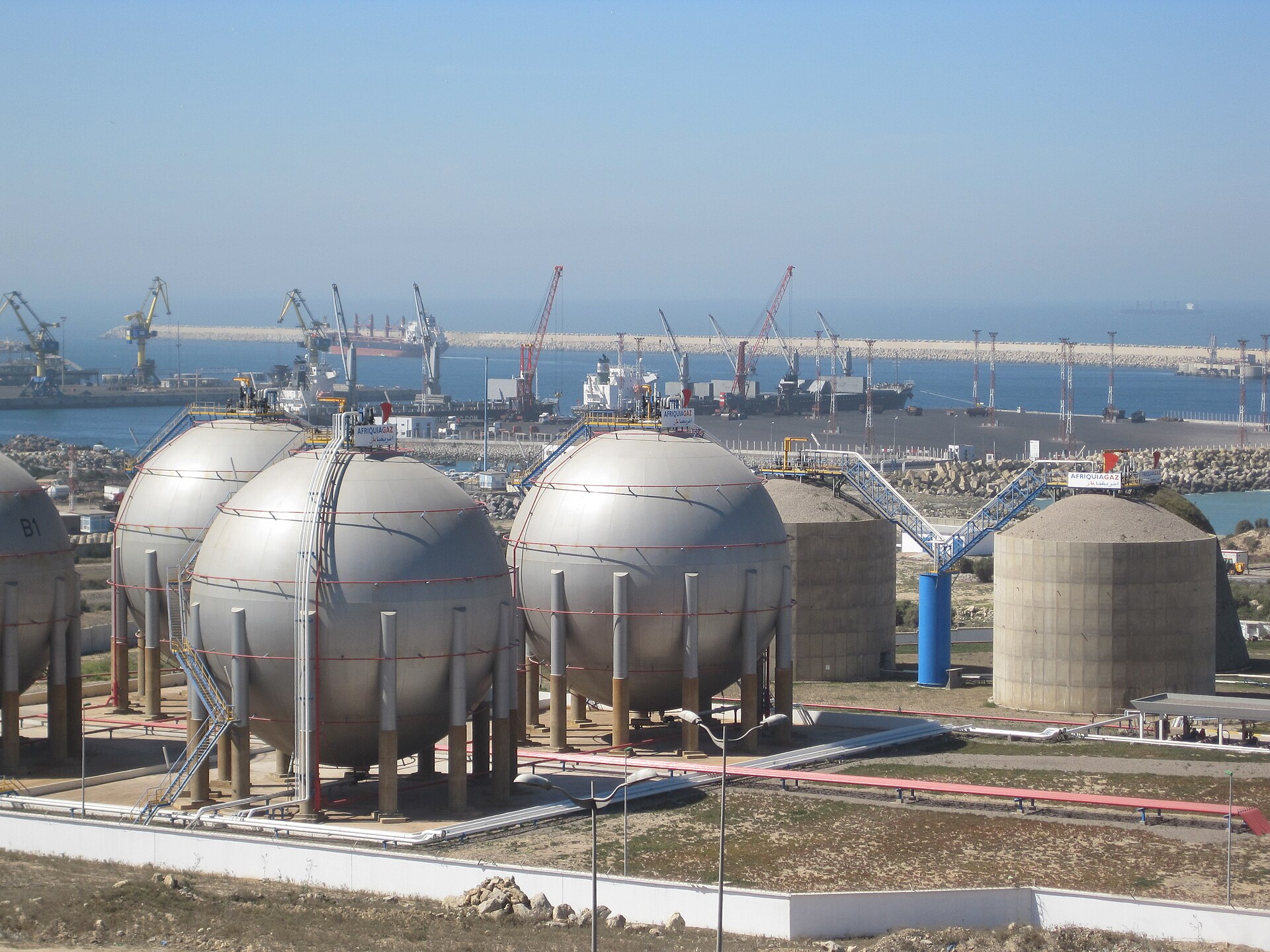 Jorf Lasfar industrial port and phosphate processing complex on Morocco's Atlantic coast